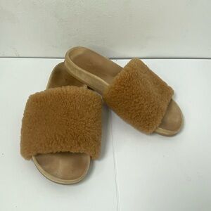 Jenni Kayne 39 Tan Shearling Slide Sandal Slippers